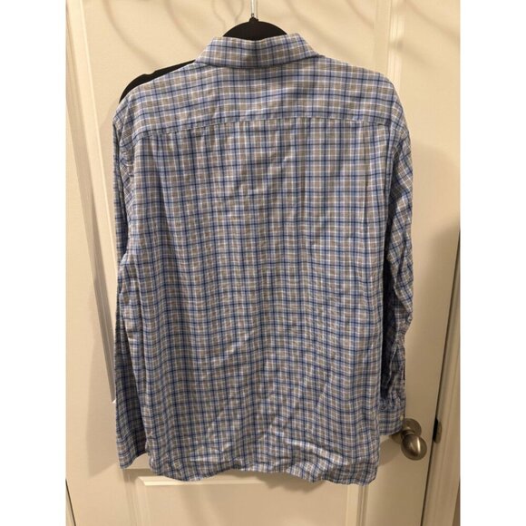 Michael Kors Button-Down Shirt Men's Medium Blue Plaid Long Sleeve Casual - Picture 4 of 4